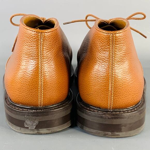 JOHN LOBB Size 8.5 Grove Brown Pebble Grain Leather Lace-Up Chukka Boots - Picture 3 of 11